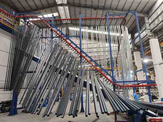 Flexible Pre-treatment Intelligent Full-Automatic Vertical Powder Coating Line for Aluminum Profiles