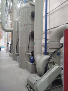 Waste Air Treatment  System Customized Capacity for Customers  Vertical Powder Coating Line for Aluminum Profiles