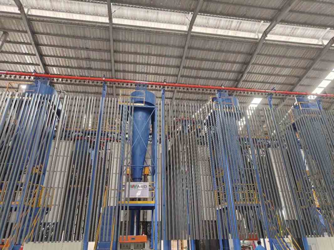 Online Pre-treatment  Flexible Control System Full-Automatic Vertical Powder Coating Line for Aluminum Profiles